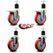 Service Caster 5'' Red Poly Swivel 1-7/8'' Expanding Stem Caster Set 2 Total Lock Brakes, 4PK SCC-EXTTL20S514-PPUB-RED-2-S-2-178 - alternate 4